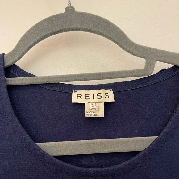 Reiss Blue Ribbed Bodycon Mini Dress - Picture 3 of 7